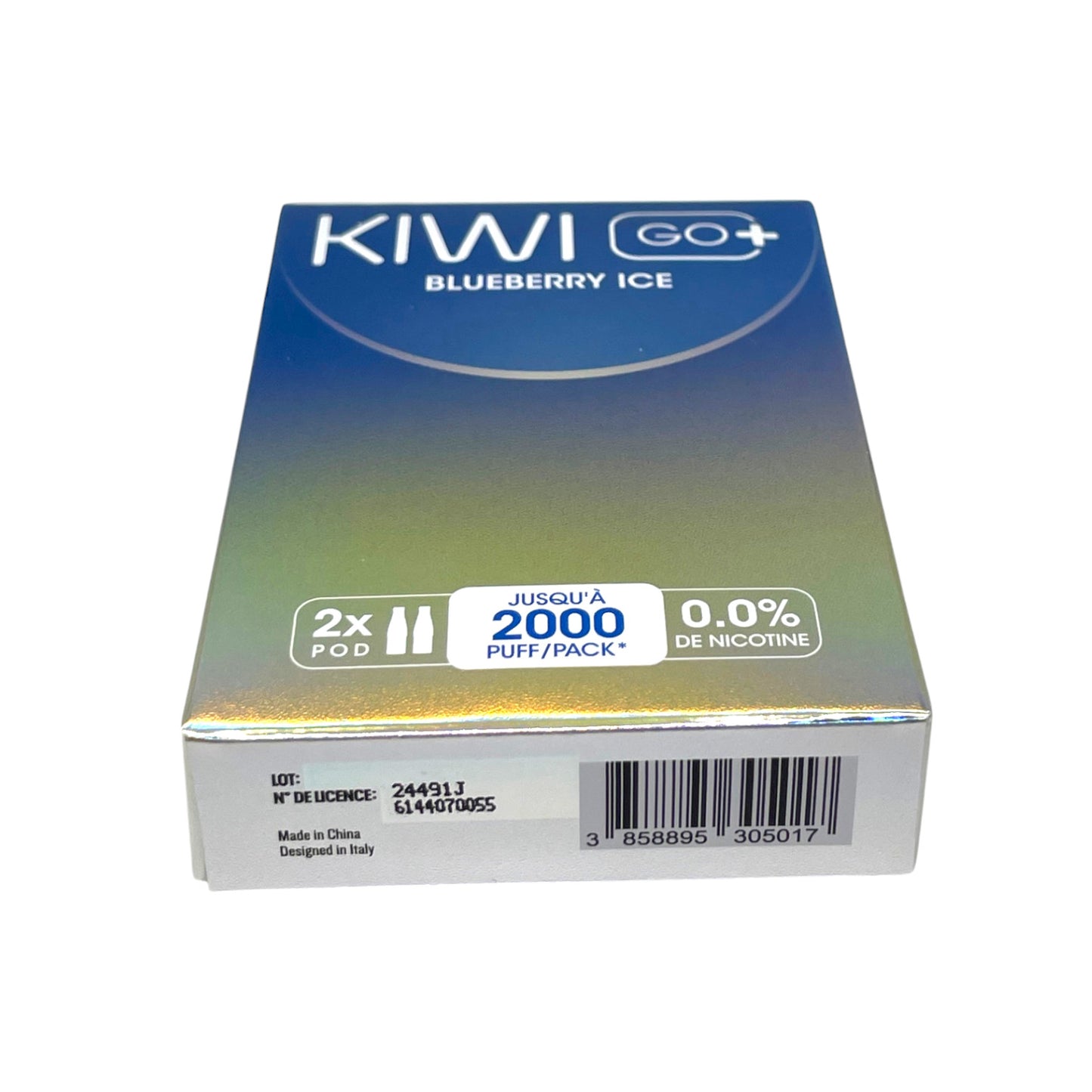 KIWI Go+ Pacco da 2 Pods Pré-remplis Blueberry Ice/ Myrtille glacé
