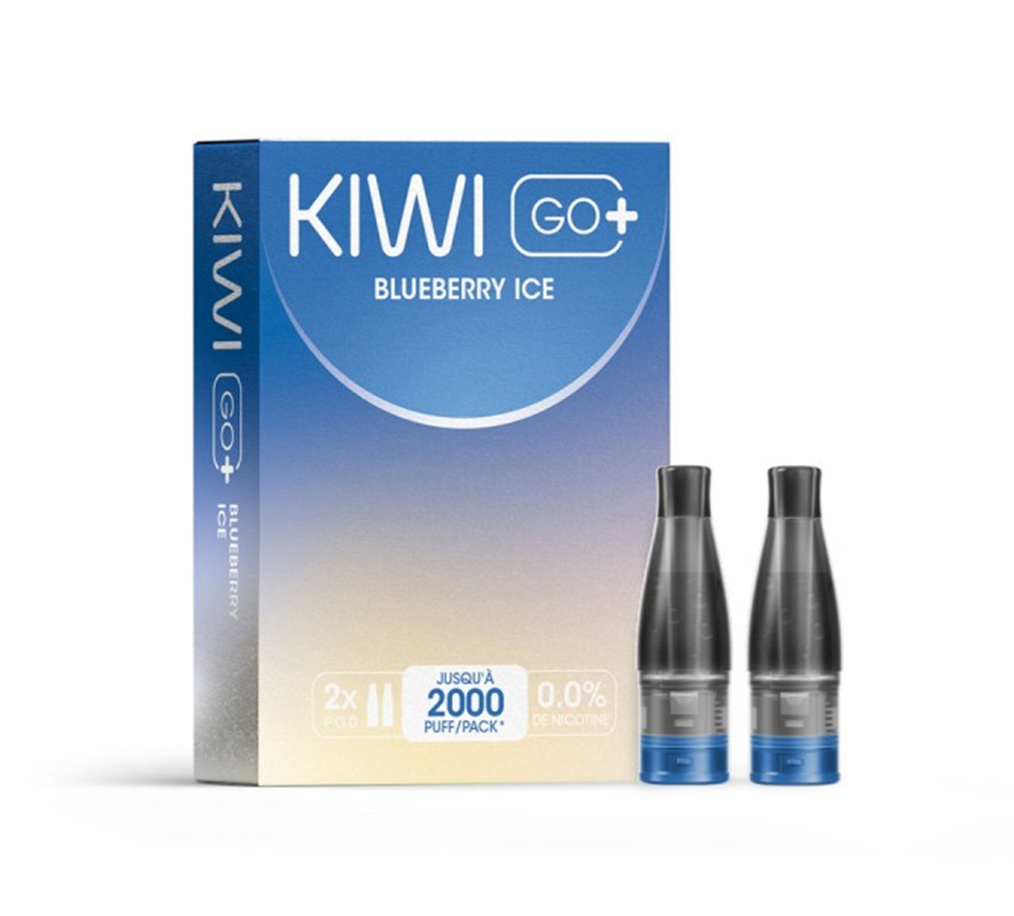 KIWI Go+ Pacco da 2 Pods Pré-remplis Blueberry Ice/ Myrtille glacé