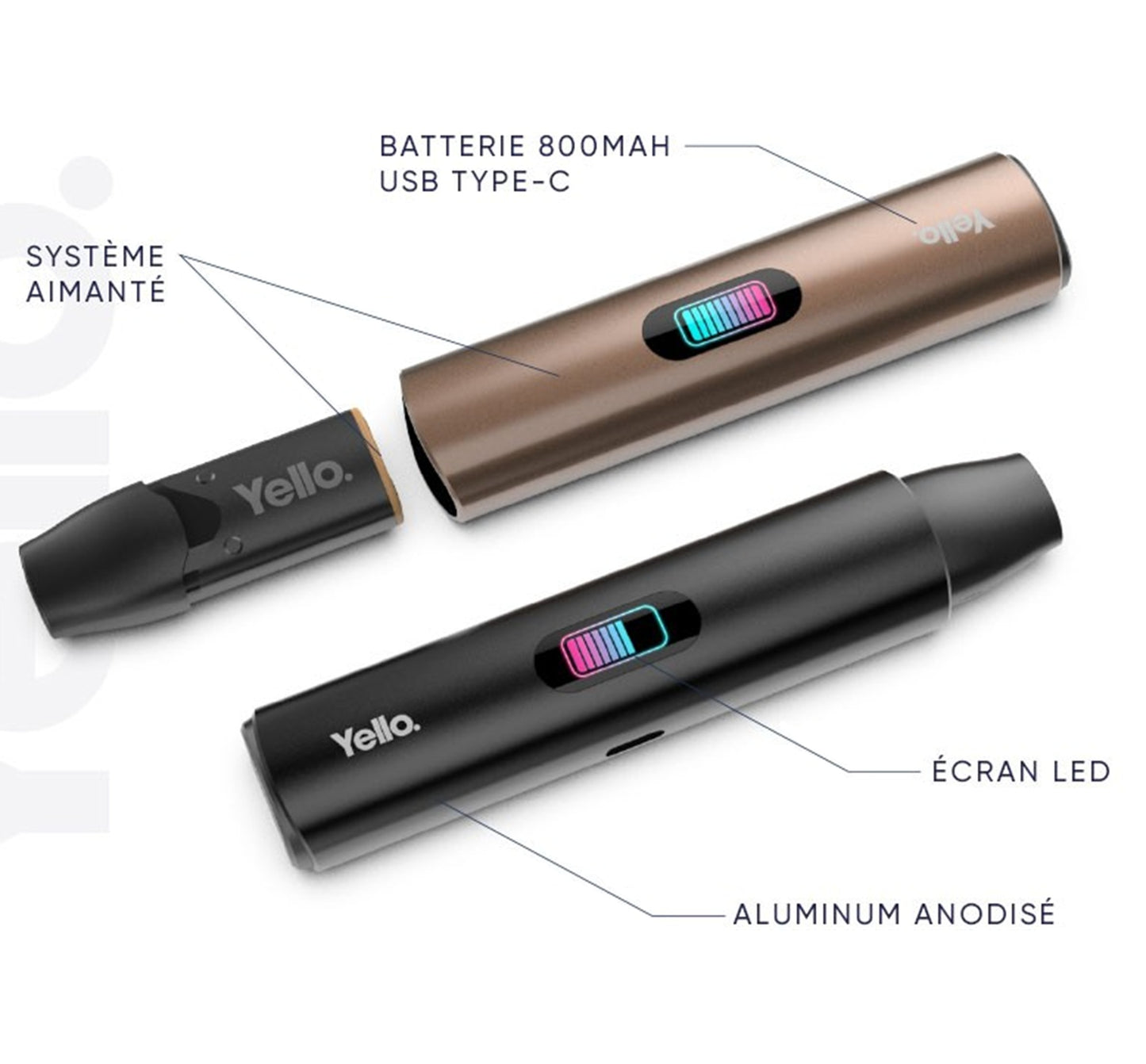 Batteria Yello ricaricabile solo, Pods non inclusi