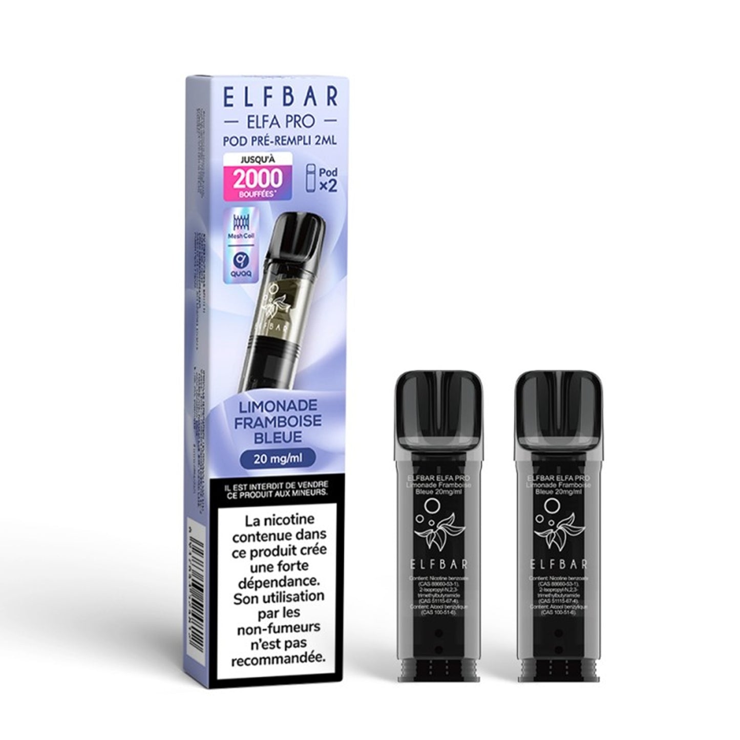 ELFBAR - ELFA Pro Pack di 2 Pods – Limonata Lampone Blu
