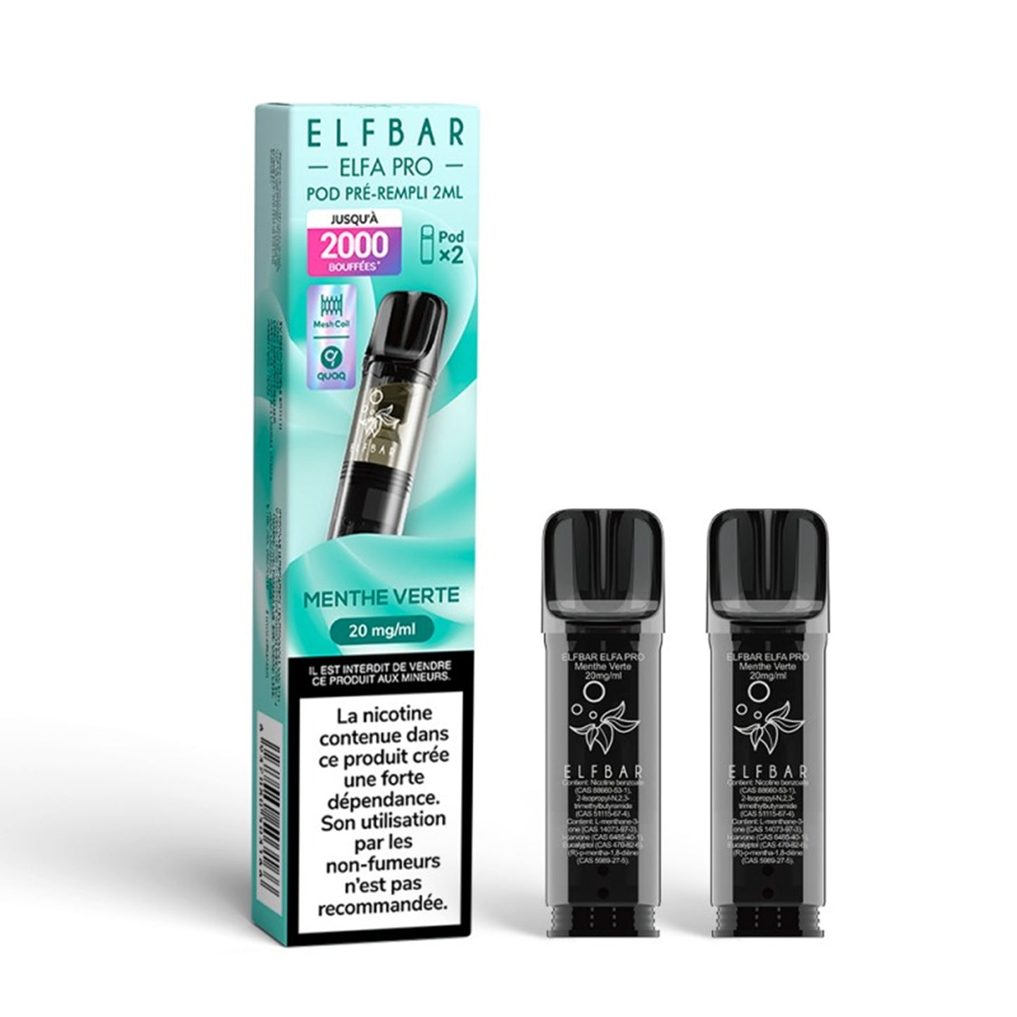 ELFBAR - ELFA Pro Pack di 2 Pods – Menta Verde