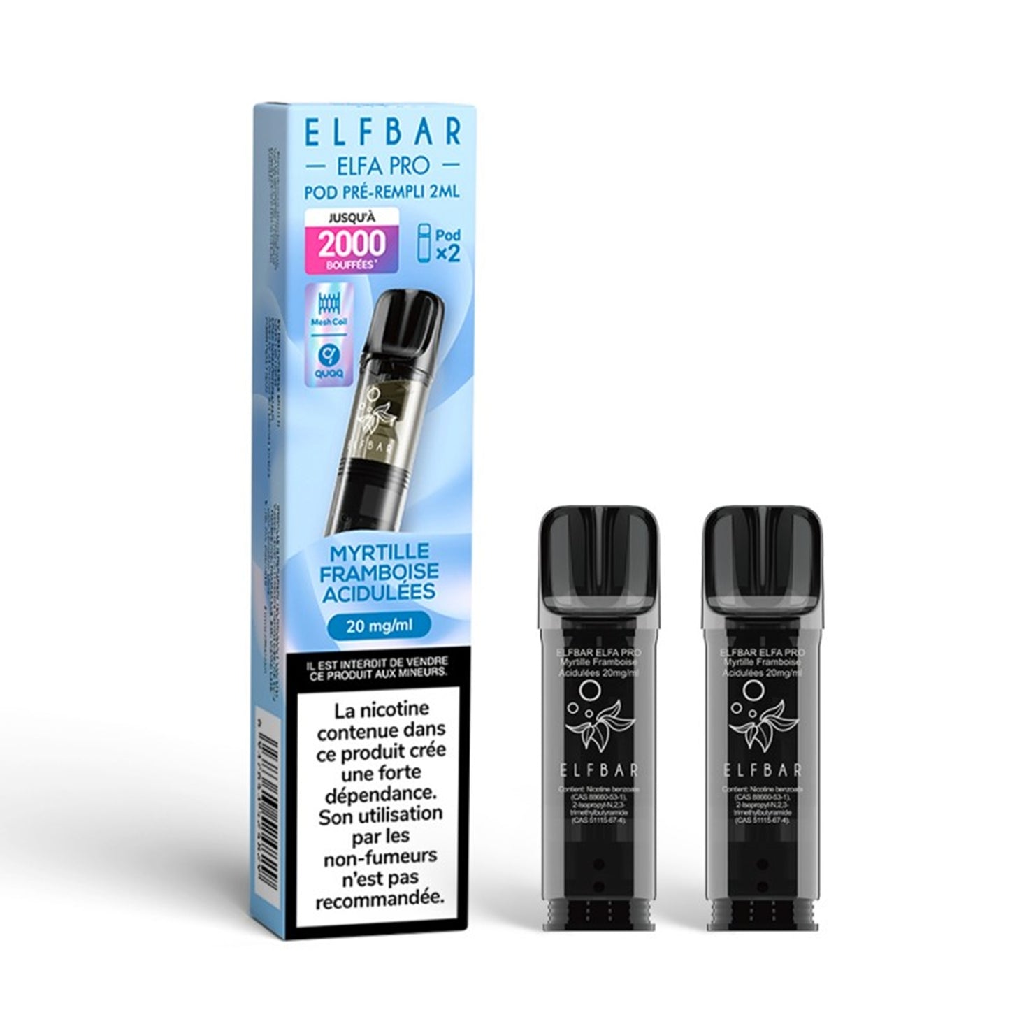ELFBAR - ELFA Pro Pack di 2 Pods – Mirtillo Lampone aciduli