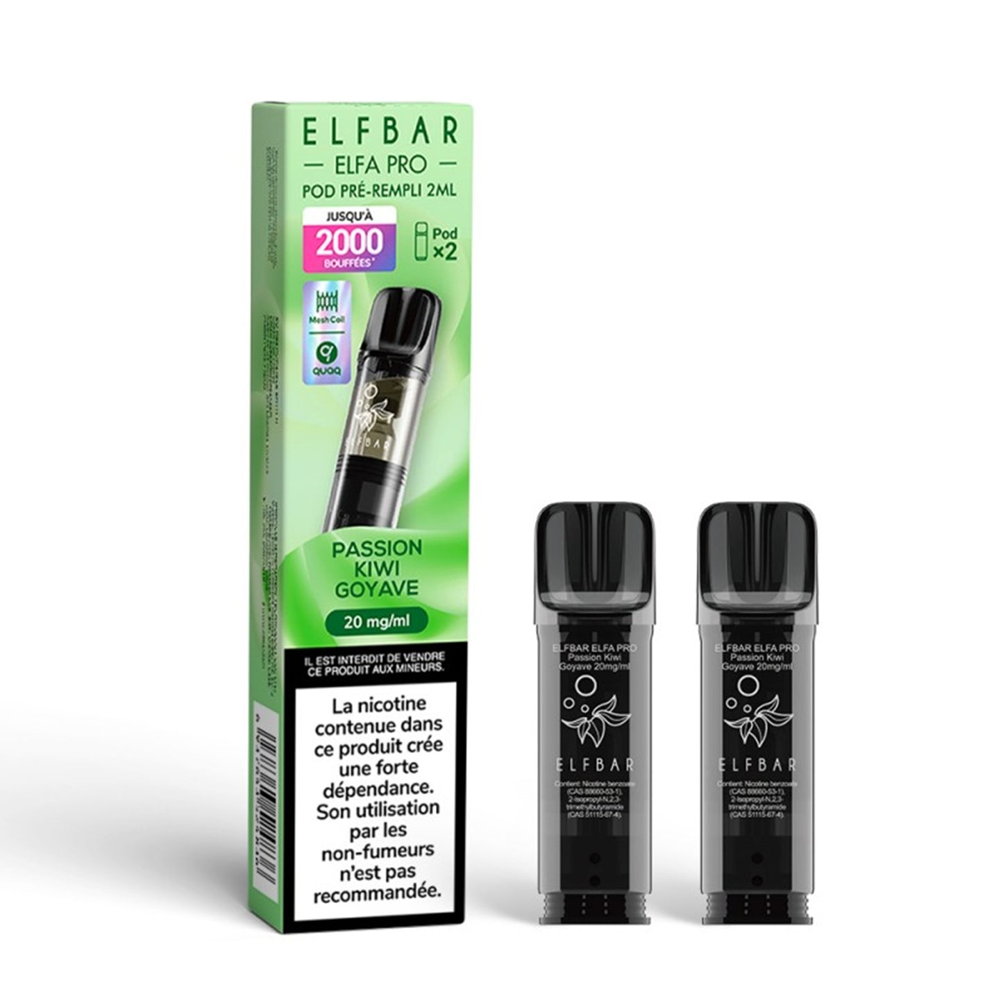 ELFBAR - ELFA Pro Pack di 2 Pods – Passione Kiwi Goyave