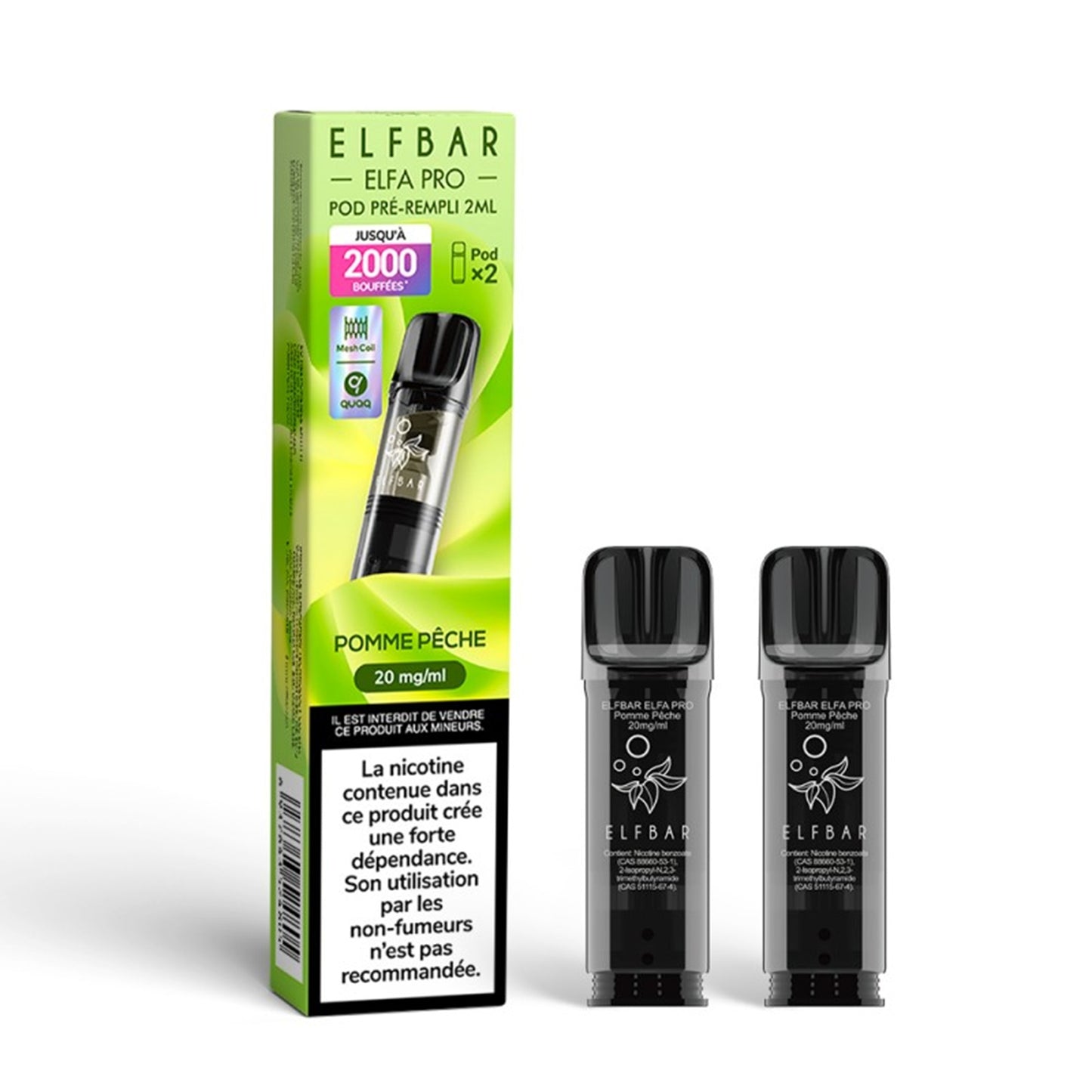 ELFBAR - ELFA Pro Pack di 2 Pods – Mela Pesca