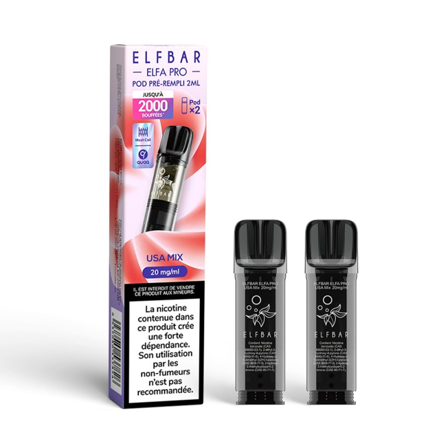 ELFBAR - ELFA Pro Pack di 2 Pods – USA Mix