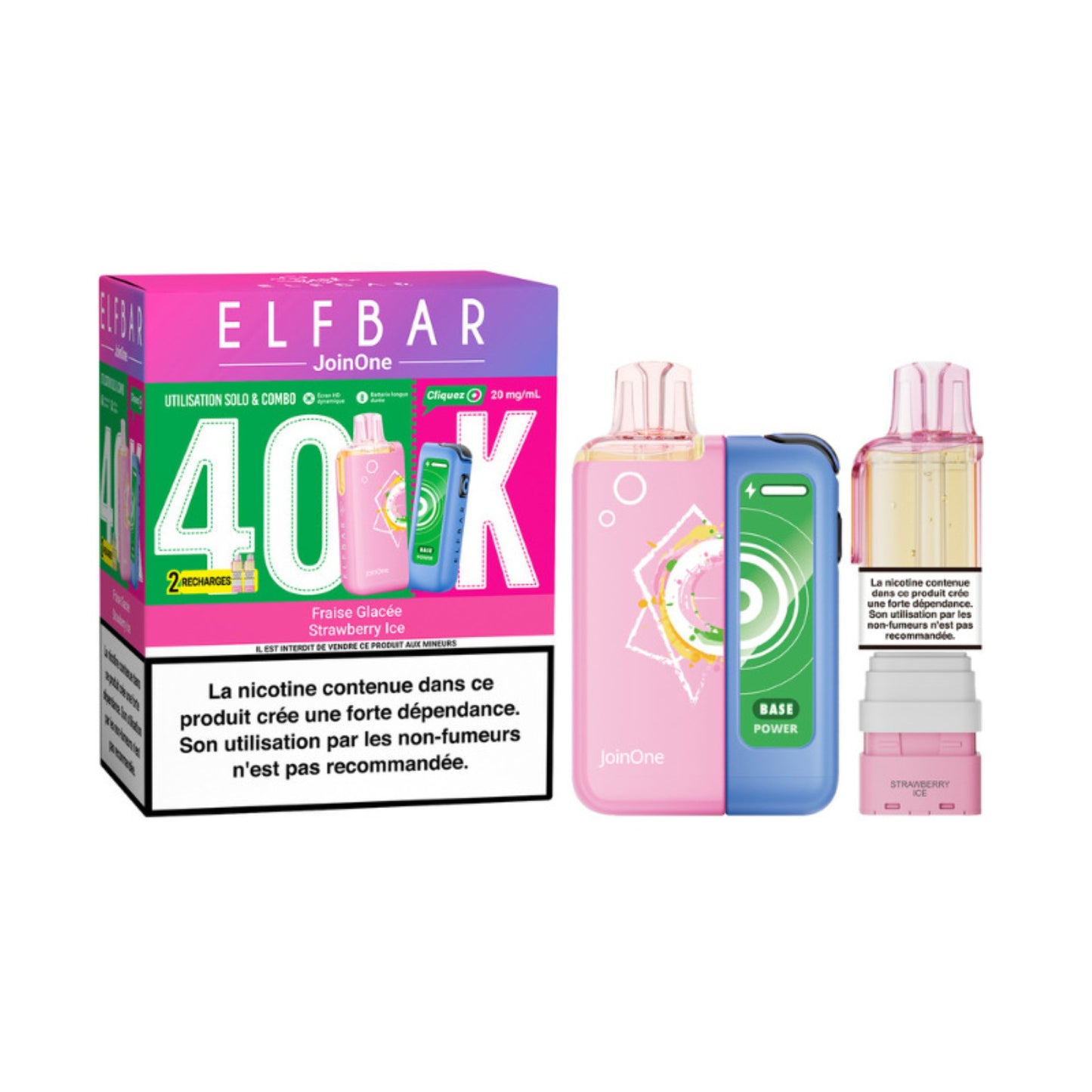 ELFBAR JoinOne 40K – Fraise Glacée – 20 mg/ml