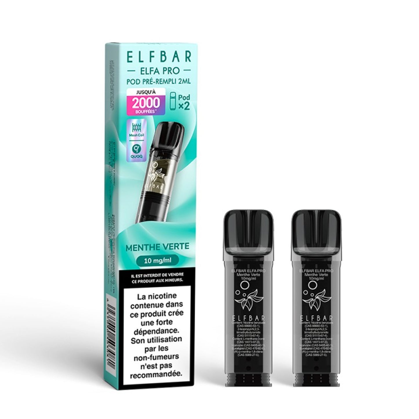 ELFBAR - ELFA Pro Pack di 2 Pods – Menta Verde