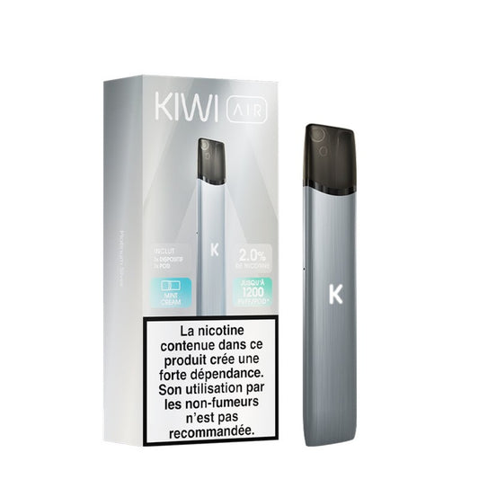 Starter Kit Kiwi Air 20mg – Platinum Silver / Mint Cream