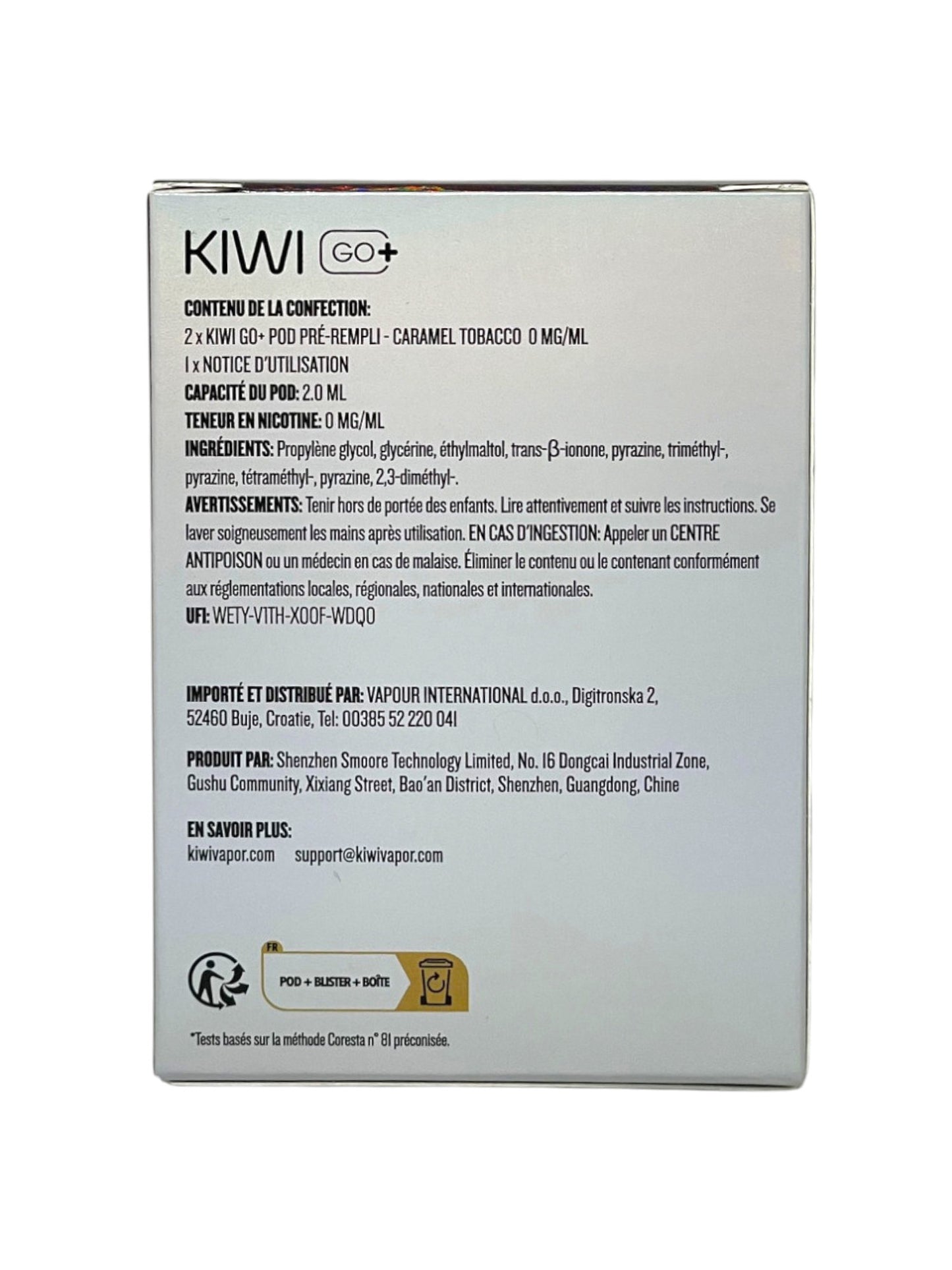KIWI Go+ Confezione da 2 Pods Pré-remplis Caramello Tabacco/ Classico Biondo, Caramello