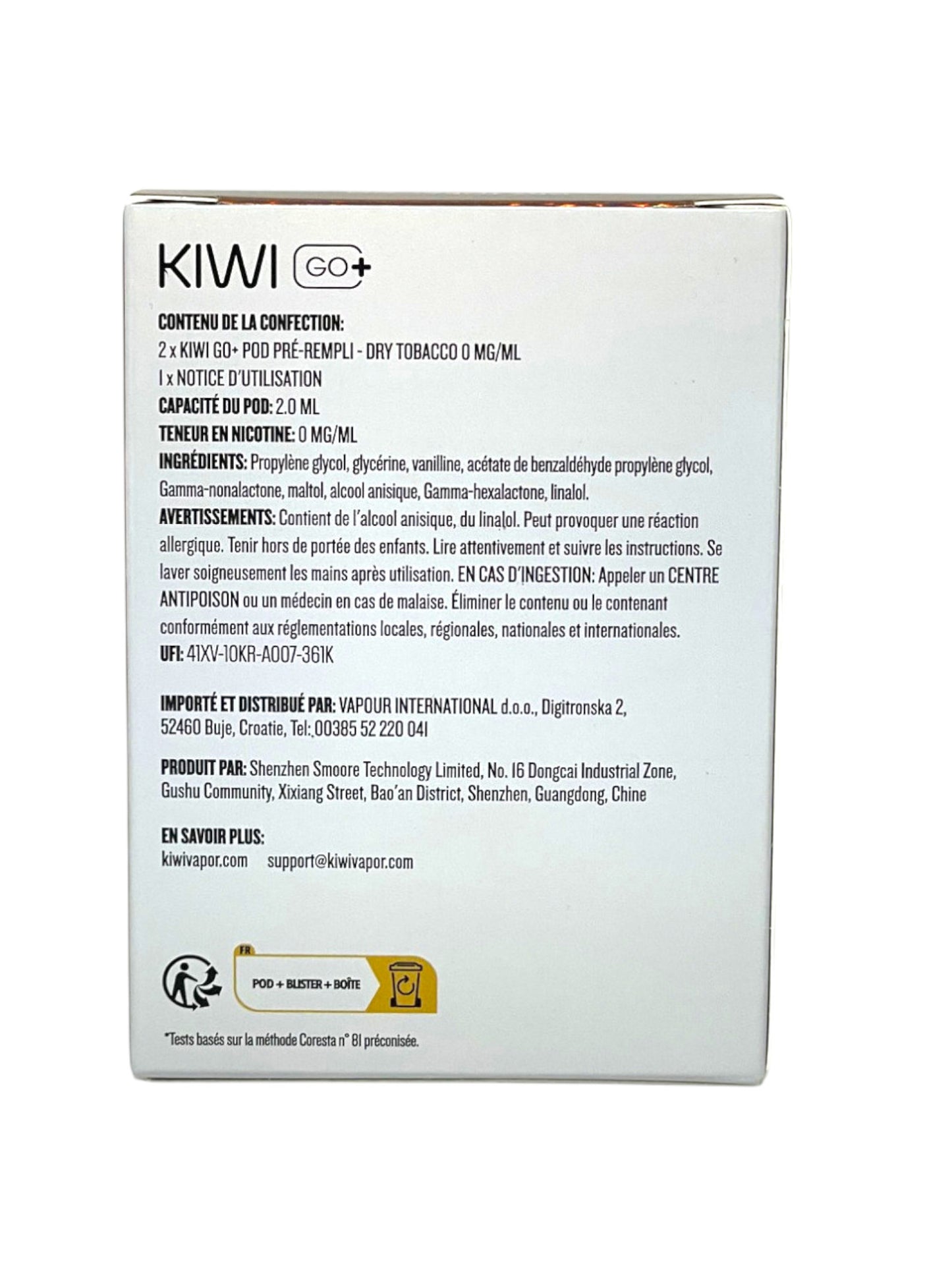 KIWI Go+ Confezione da 2 Pods Pré-remplis Tabacco Secco
