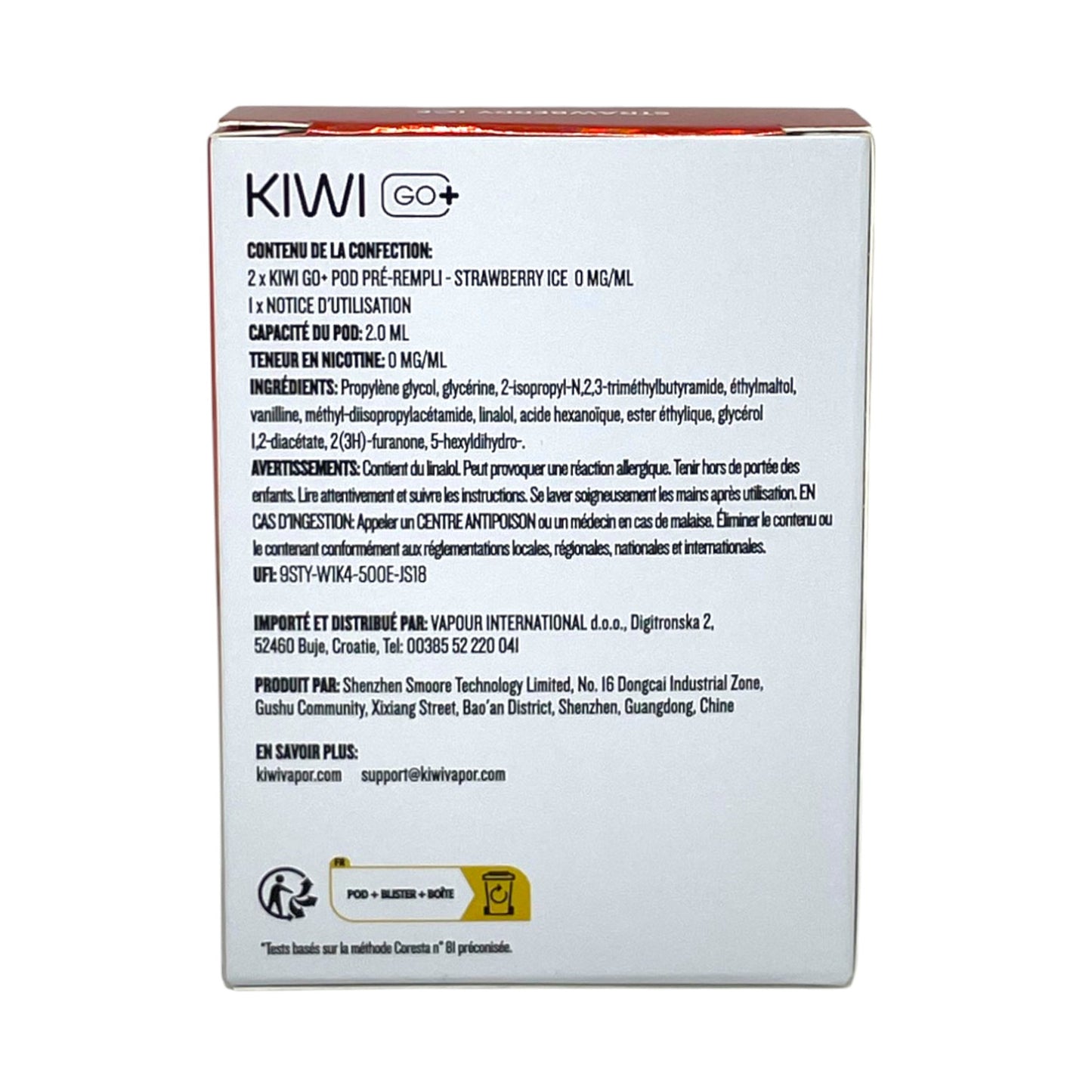 KIWI Go+ Pacco da 2 Pods Pré-remplis Fragola Ghiacciata