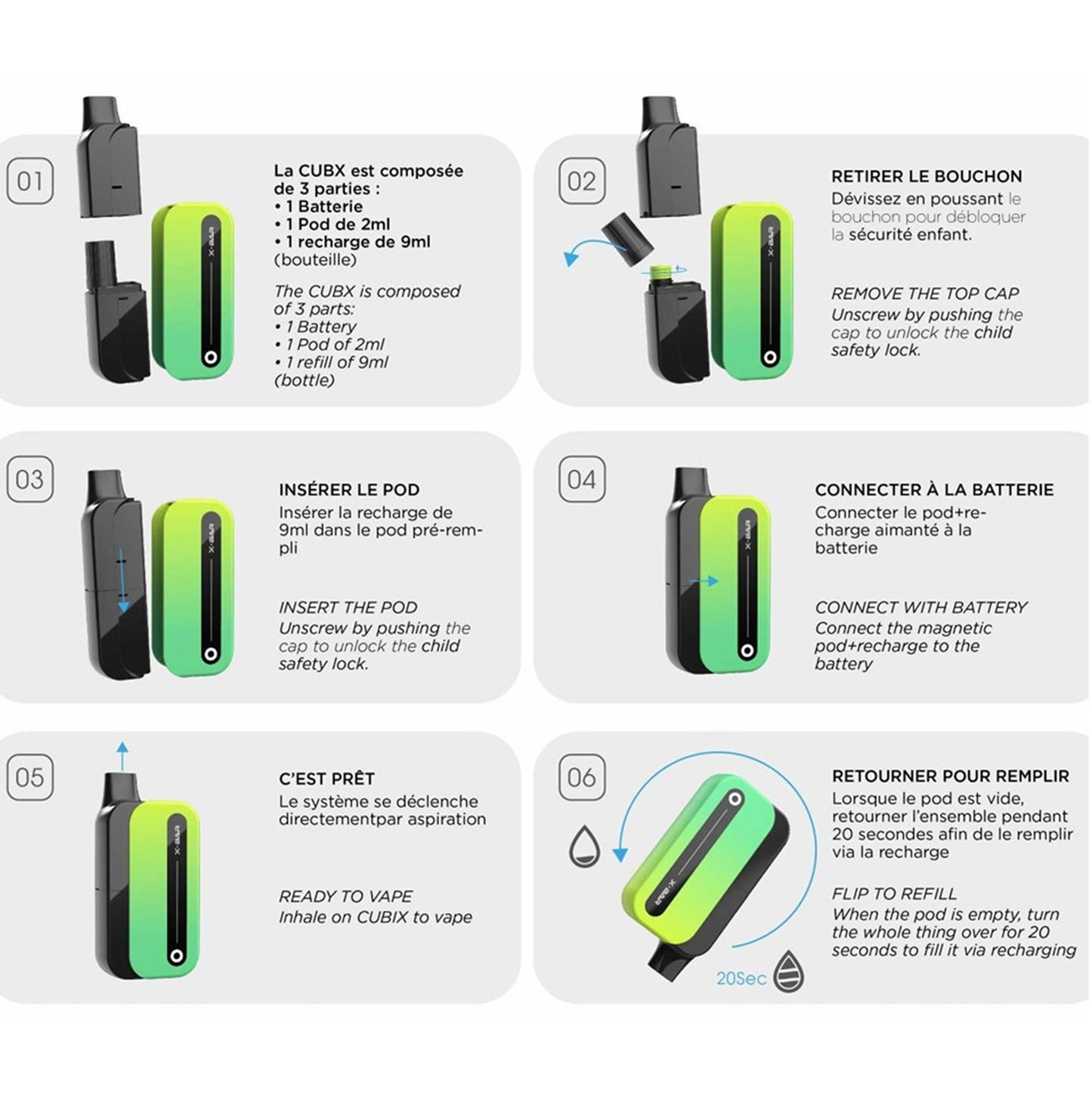 CUB-X 2 Pods – Milkshake Fraise