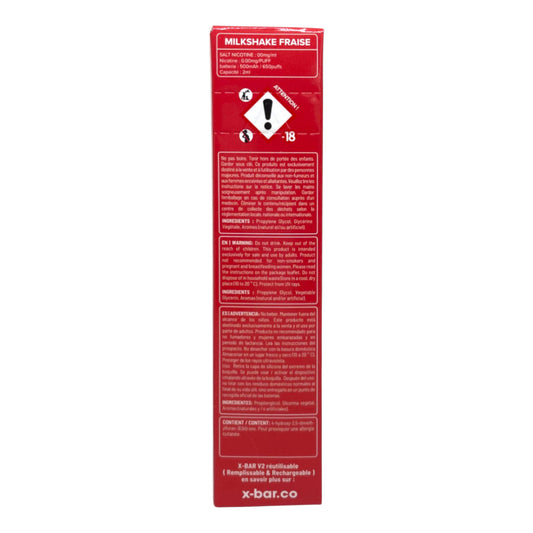 X-BAR V2 Puff Milkshake Fraise
