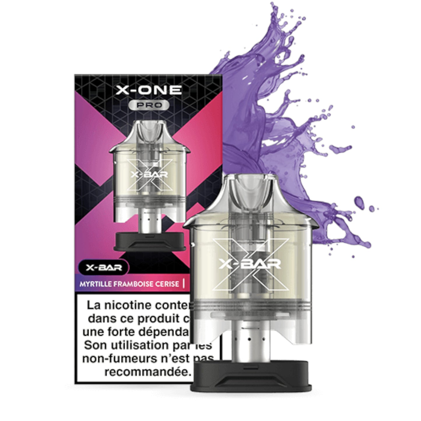 X-One Pro – x2 Pods Myrtille Framboise Cerise