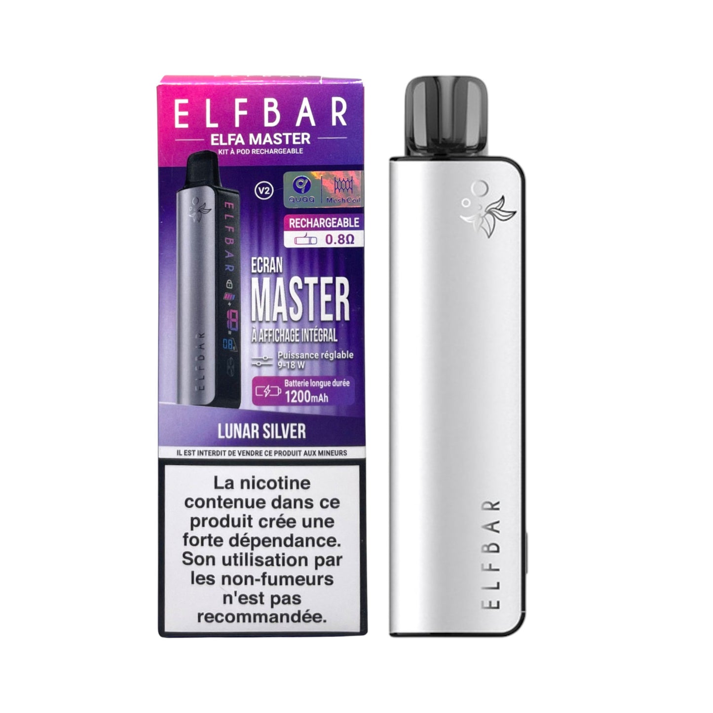 ELFBAR - Kit Elfa Master 1200mAh - Lunar Silver