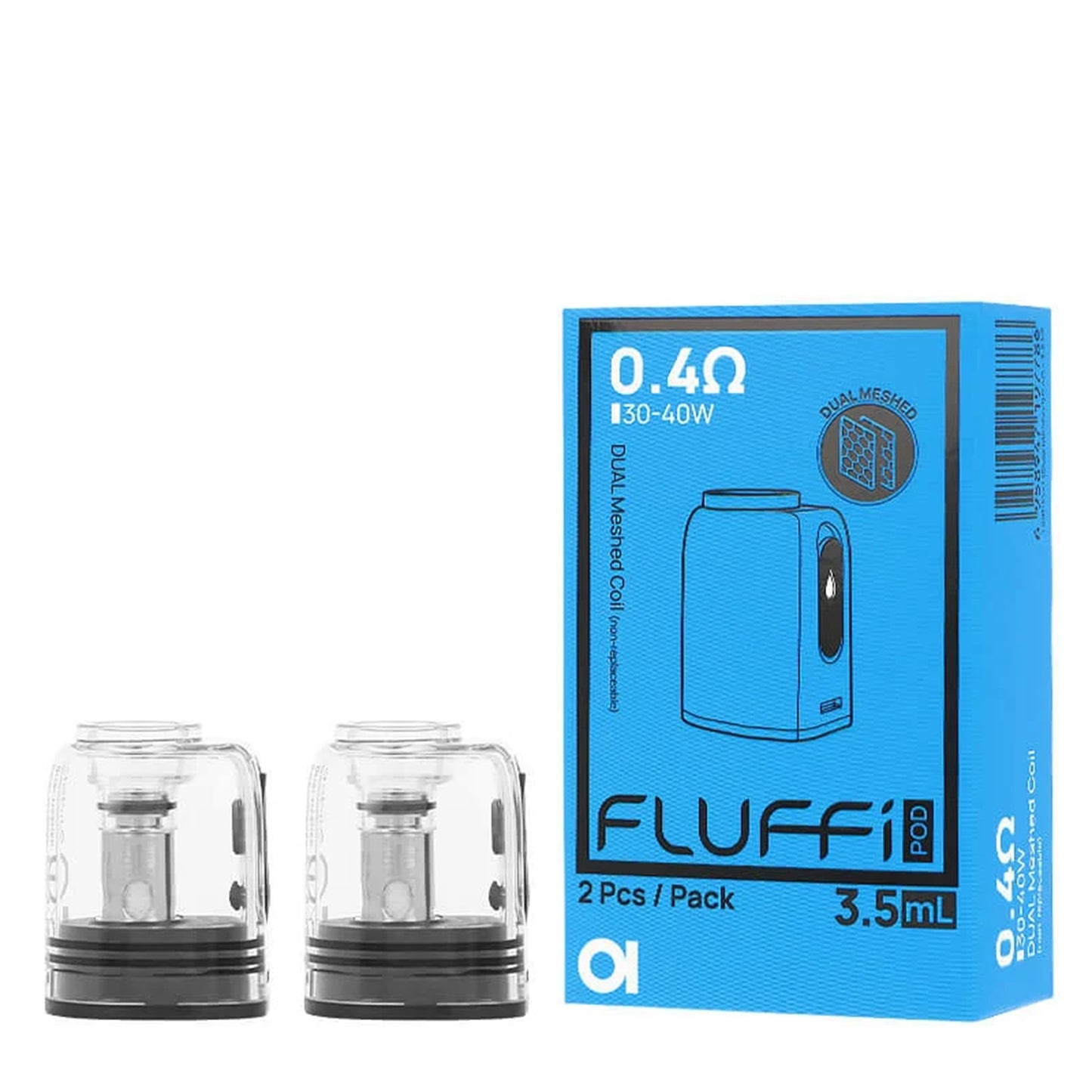 Aspire Fluffi Pro Cartouches Dual Mesh 0.40ohm of 0.6ohm – Pak 2
