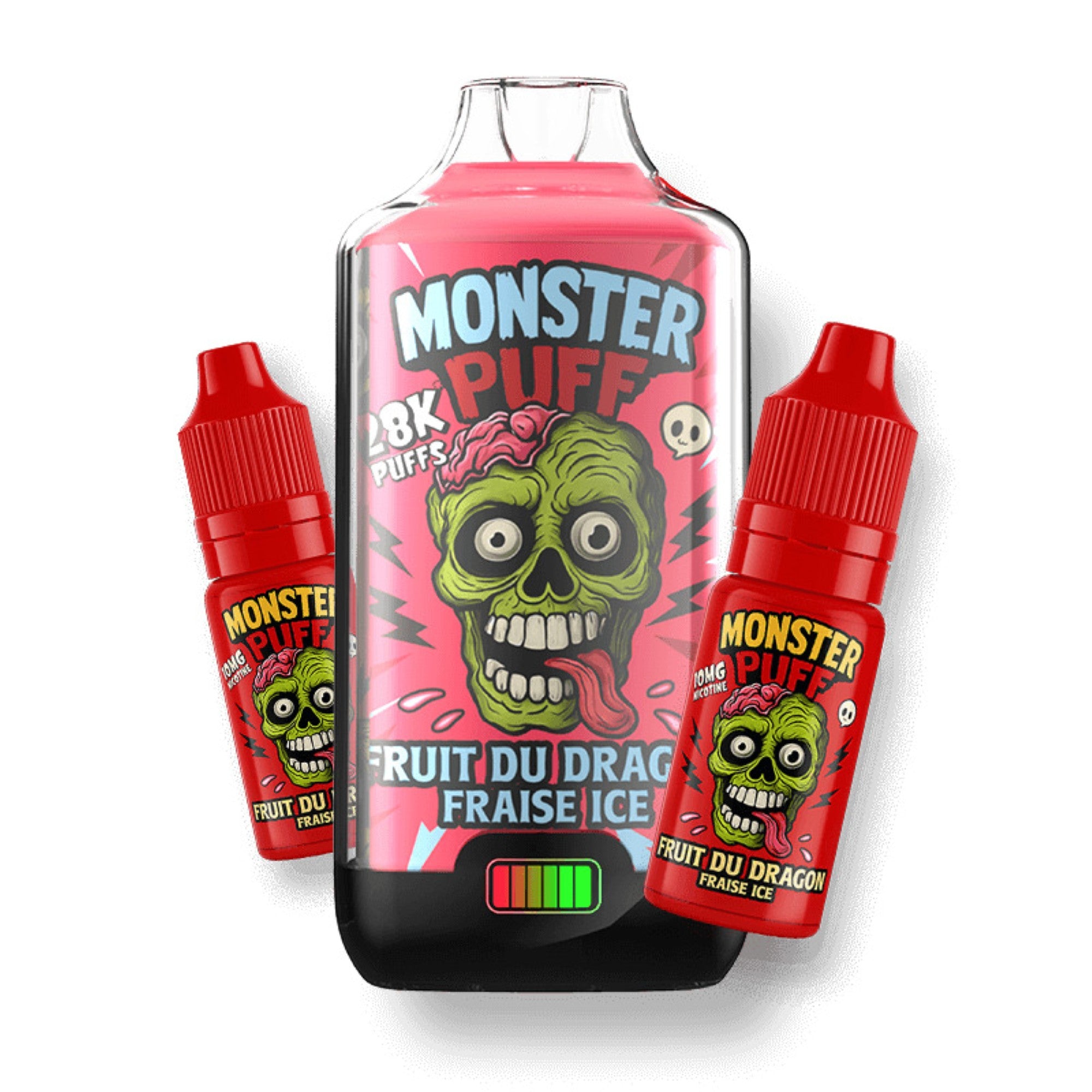 dragon blood vape juice Monster Puff 28K Strawberry Dragon Fruit Ice – Rechargeable Puff 2 ml + 2×10 ml – VAPE KOO