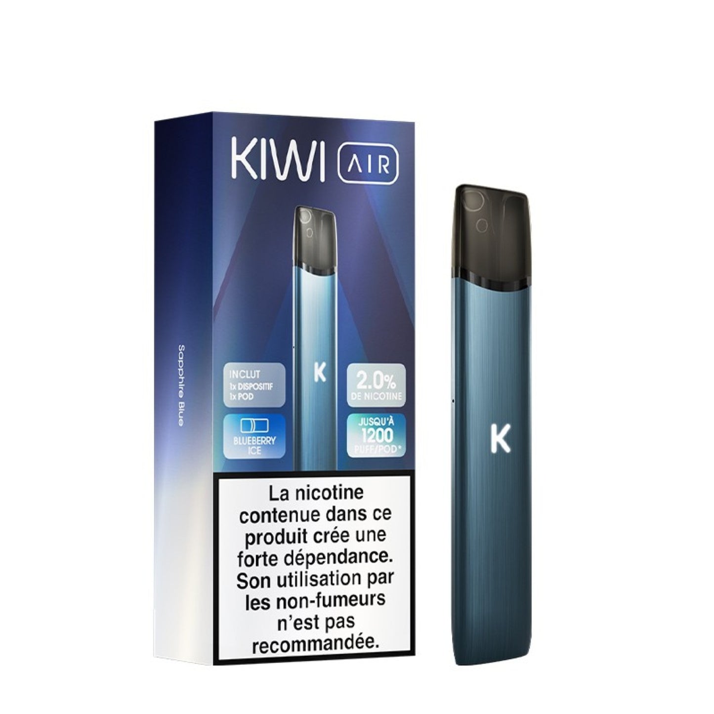 Starter Kit Kiwi Air 20mg – Sapphire Blue /  Blueberry Ice